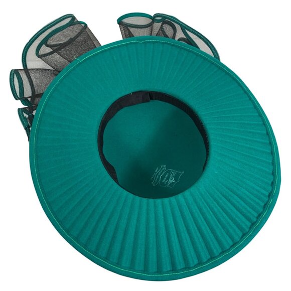 VTG Doeskin Felt Bollman Statement Derby Church Wedding Hat Large Netted Bow - Picture 6 of 7